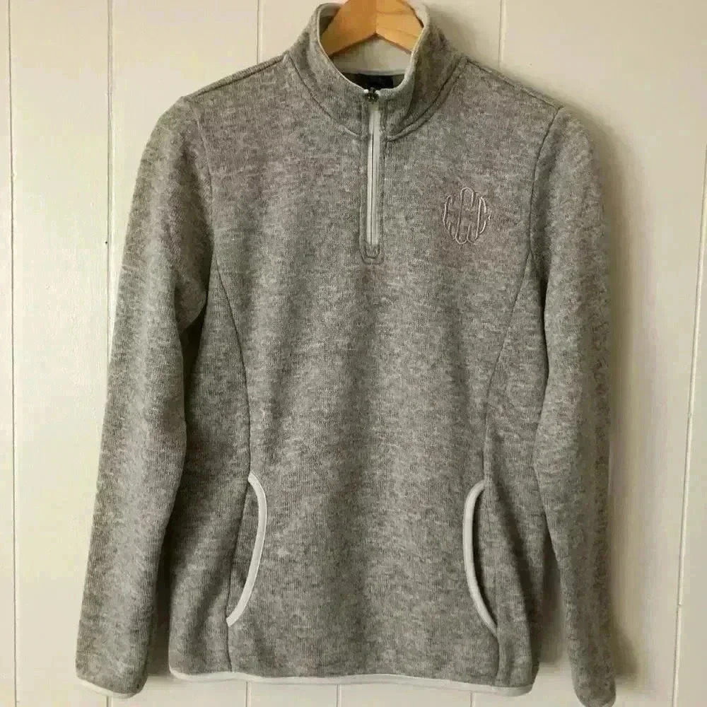 Charles River Apparel Women's Monogrammed Quarter Zip Sweatshirt Pullover Size M